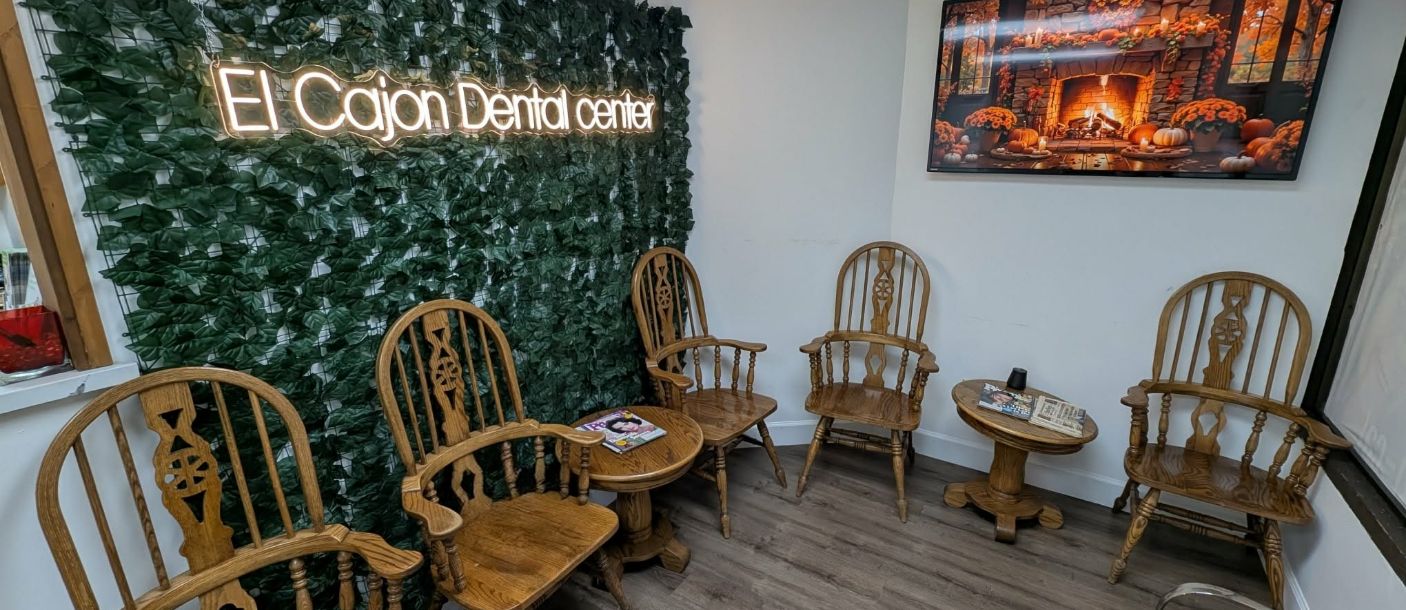 Chairs in waiting room inside dental office